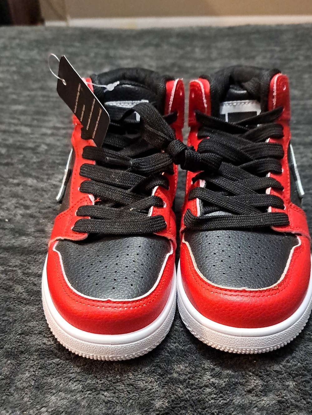 Kids High-Top Sneakers in Black and Red